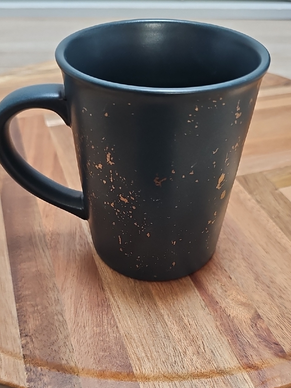 Dark Navy Blue Ceramic Mug with Gold Fleck Accent